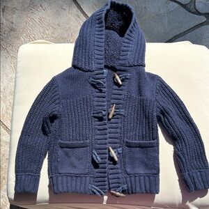 GAP Navy Hooded Toggle Knit Jacket for Kids